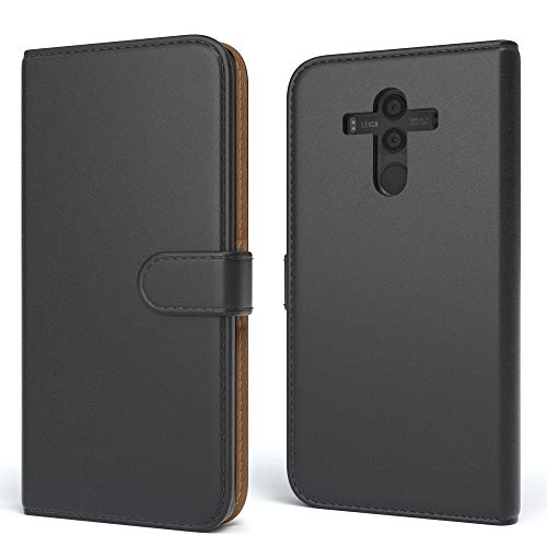 EAZY CASE Tasche kompatibel mit Huawei Mate 10 Pro Schutzhülle mit Standfunktion Klapphülle im Bookstyle, Handytasche Handyhülle Flip Cover mit Magnetverschluss & Kartenfach, Kunstleder, Schwarz