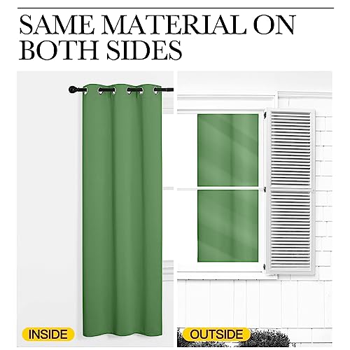 Image of NICETOWN Room Darkening Curtains for Kitchen, Forest Green, Set of 2, 42 inches Wide by 50 inches Long, Window Treatment Thermal Insulated Solid Grommet Room Darkening Curtains /Drapes for Bedroom