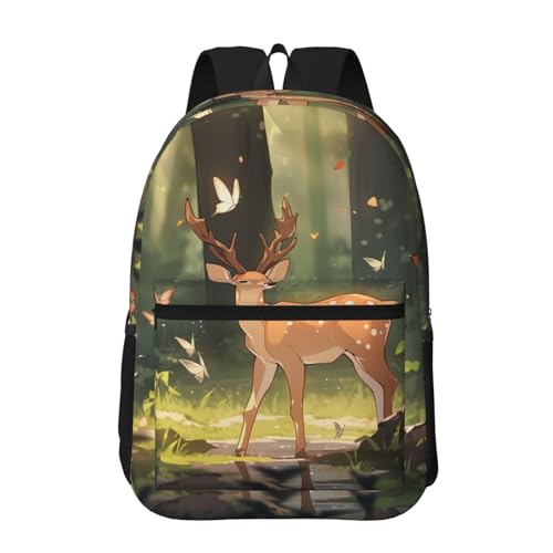Bambi Large capacity backpack (17 inches), suitable for men and women, suitable for school, work, hiking, camping