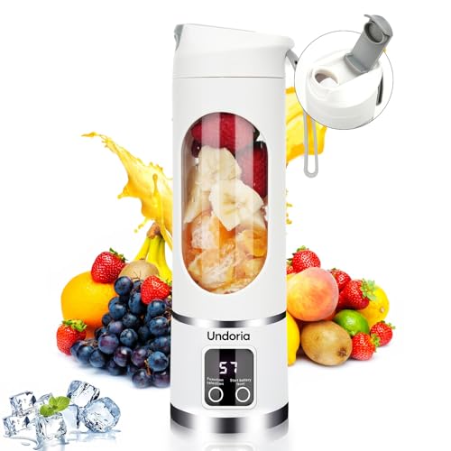 Undoria Portable Blender Cordless for Shakes and Smoothies,12 Blades USB
