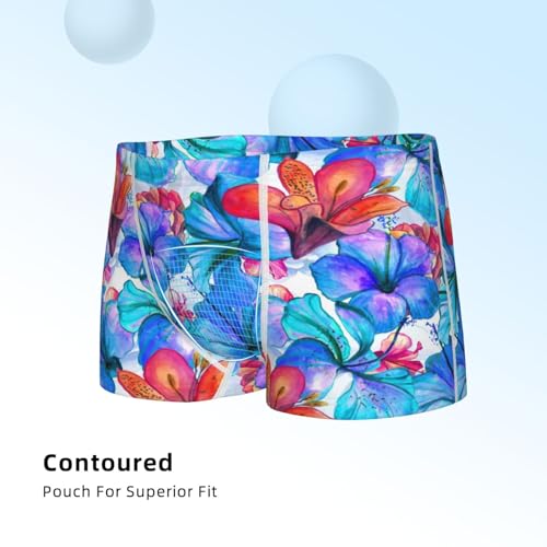 Boys' Cotton Boxer Brief Soft Underwear-Bright Flowers4