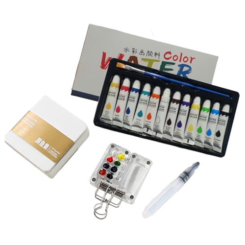 Kit De Pintura De Acuarela - (1 Juego) Paleta De Tubos Profesional Portátil | Pigmentos para Amantes De Los Aficionados Aficionados, Artistas Al Aire Libre, Viajes, Bocetos, Pintura De Colores E