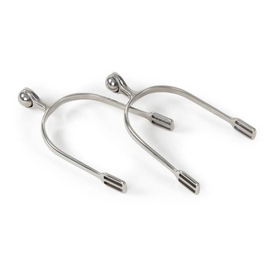 XtraHardy Horse Spurs, 1 Pair Stainless Steel Horse Spurs with Soft Gentle Roller Ball for Equestrian Boots Men and Women Rider Horsemanship Lovers (30mm)