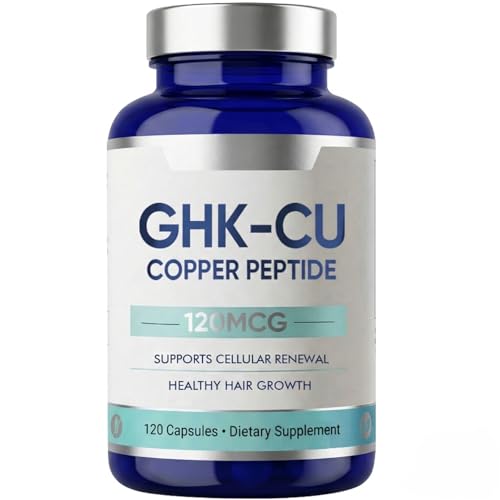 GHK-Cu Kupferpeptid Kapseln 120mcg Hochabsorbierbare Formel Unterstützt Zellerneuerung Gesundes Haarwachstum Strahlende Haut 120 Vegetarische Kapseln 4 Monate Vorrat 01