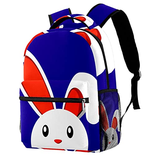 Sac à dos étudiant motif lapin bleu idéal pour les cours et sorties en ville