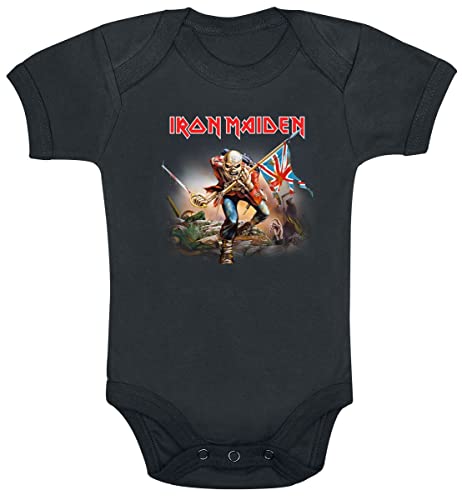 Body noir Iron Maiden Kids Trooper unisexe cadeau de naissance rock original
