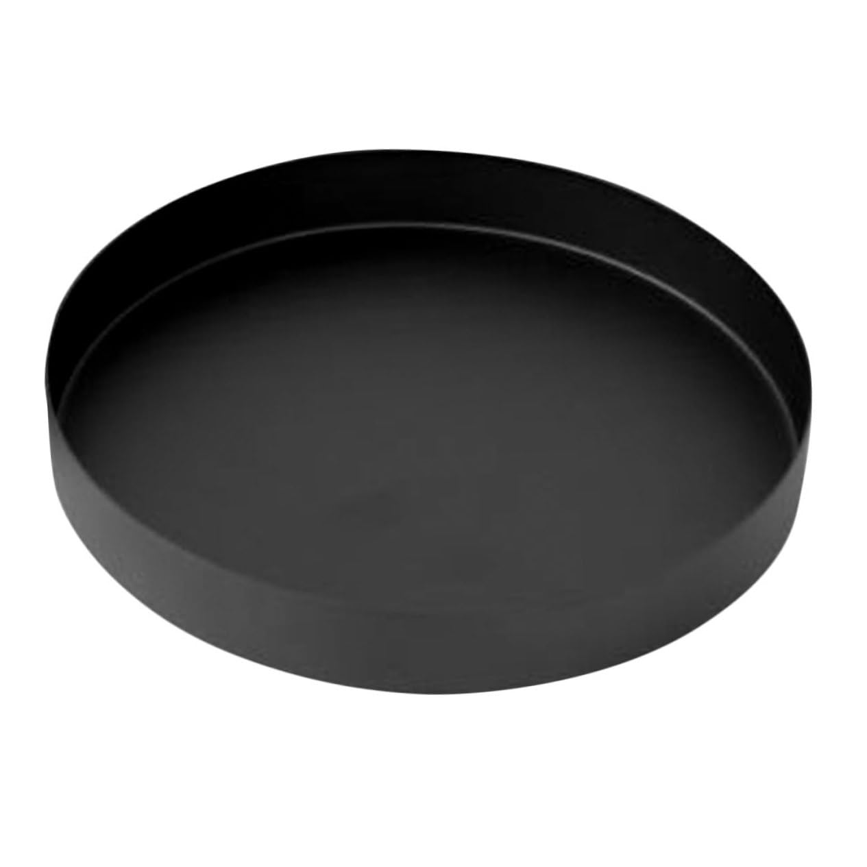 MAGICLULU Vassoio Robusto Rotondo Decorativo o Acciaio e Inossidabile in Nero, Elegante per Snack e Frutta su Tavolo Comodino