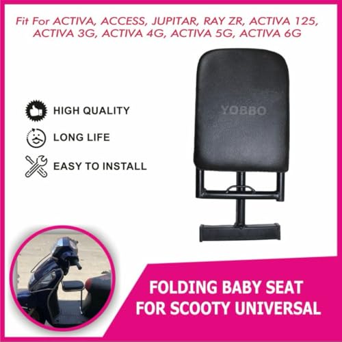 Image of Yobbo Scooter Front Baby Seat | Foldable & Comfortable Child Sitting Seat for Activa, Jupiter, Aviator, Dio, Maestro, Access 125, Burgman, Hero Duet & Other Scooties