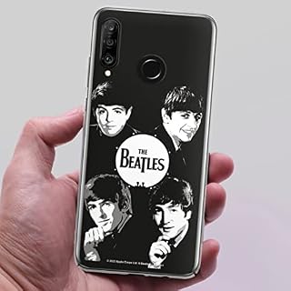 Coque Compatible avec Huawei P30 Lite New Edition Étui Housse The Beatles Logo Black & White - Les Beatles, Paul McCartney, John Lennon, RIngo Starr, George Harrison Coque Compatible avec Huawei P30 Lite New Edition Étui Housse The Beatles Logo Black & White – Image 3