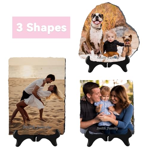 Xuggae Personalized Photo Stone Frame Plaque, Custom Rock Slate Frame With Photo thumb #4
