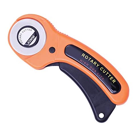 Rotary Cutter 45mm Rolling Cutter Quilting Tools Fabric Cutting Wheel Round Rotary Cutter Tool Rotary Cutter with Ergonomic Handle for Fabric Quilting Cover