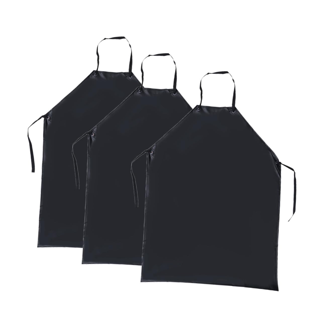 BESTYASH 3 piezas Delantal de PVC para Cocina Resistente Grasas Ácidos y Álcalis Delantal Multifuncional Sin Mangas para Uso Hogar y Color Negro