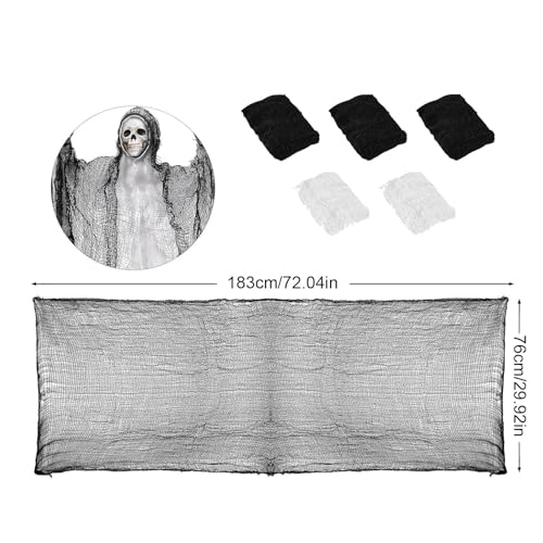 Assustador Halloween,Assustador Preto - 5 peças de gaze assustadora para portas - de gaze assustador