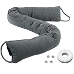 Hongbaite 1-Pack 91 x 8 cm Heavy Under Door Draught Excluder Cushion Draft Wind Stopper for Doors Window with Hanging Loops - Gray