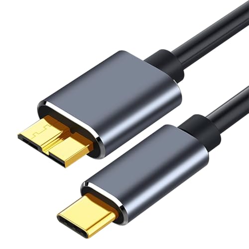 Image of rts Micro B to USB C Type C Hard Disk Drive Hdd Cables, 50CM / 19.68 Inch External Portable Hard Disk Drive Cable Compatible wd seagate HP LaCie MacBook Pro /Air, / iPad /Tablet /iPhone 15 Plus pro max