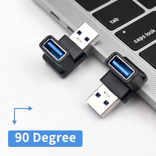 Image of Tobo 90 Degree USB 3.2 Adapter Up and Down Angle Type A Male to Female Connector USB L Shape Extender Supports 10Gbps Data Transfer & Charging PC, Laptop, Hard Drive, Keyboard TD-1075TC Pack of 1