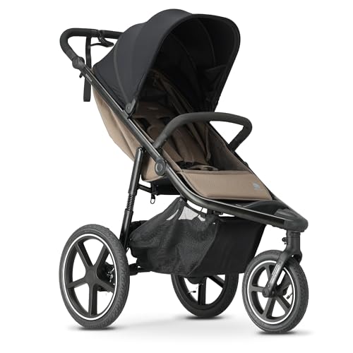 Deryan Bolt Jogger Kombikinderwagen für jedes Gelände - Zusammenklappbarer und tragbarer Buggy - Joggen von 6 Monaten bis 22 kg - Hasel