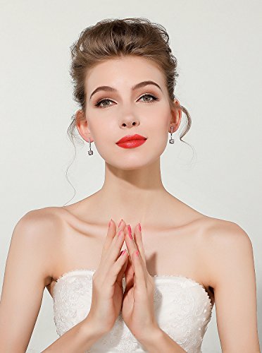 SBLING Platinum Plated or 18K Gold Plated Cubic Zirconia Drop Earrings - Gifts for Women4