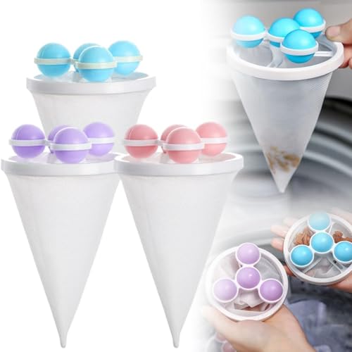 Floating Hair Filtering Mesh Removal 3Pcs Lint Catcher for Washing Machine Hair Catcher Washer Machine Reusable Lint Catcher for Laundry Dog Cat Pet Hair Remover for Laundry (Mixed)
