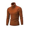 Zachte trui voor heren Heren Turtleneck Sweater Herfst Winter Heren Rollneck Warm Gebreide Sweater Houd Warme Mannen Jumper Gebreide truien (Color : Brown, Size : (70-80KG))