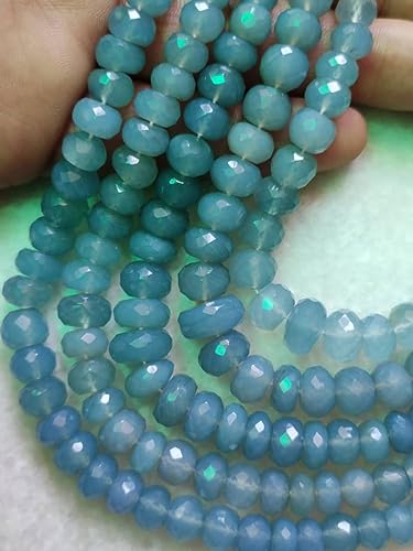 Perles en calcédoine naturelle 7-9 mm pour façonner un collier unique à offrir - 4