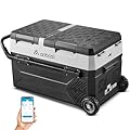 AAOBOSI 12 Volt Car Refrigerator, 45Qt (42L) Portable Car Fridge Freezer Electric Cooler Dual Zone Extension Handle, -4?~68? 12/24V DC and 110-240V AC, Mini Fridge for Camping, Travel, Truck, RV