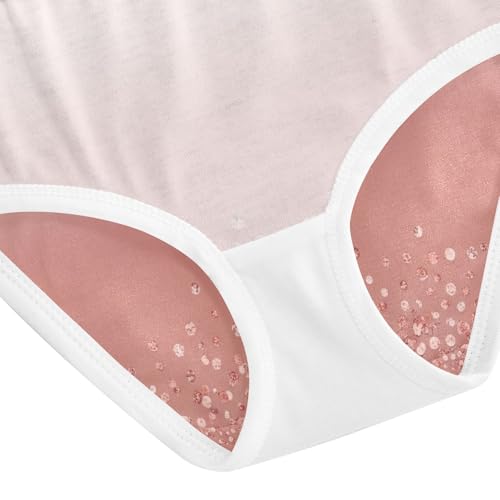 Rose Gold Underwear for Girls, Toddler Panties, Girls Cotton Underwear, 2–8 Years4