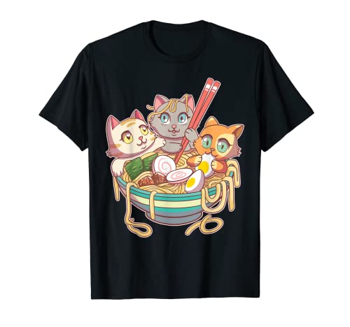 Ramen Cat Kawaii Fan Anime Japanese Noodles Asia Lover Maglietta