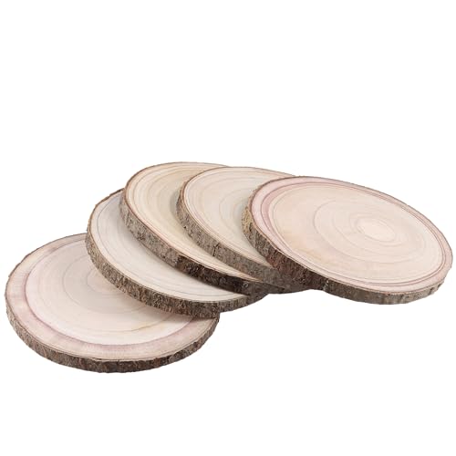 PINGEUI 12 Pack Wood Slices, 7-8 Inch Natural Wood Slices Circle Crafts, Round Rustic DIY Wooden Circle Crafts for Wedding Table Décor by PINGEUI - Image 6