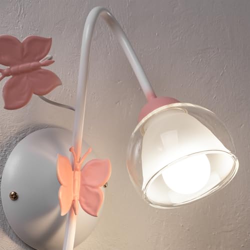 Aplique de una luz metálico ONLI para pared con detalles de mariposas 6