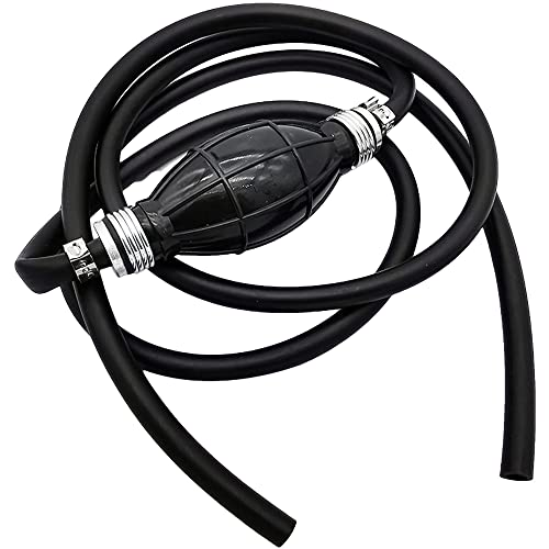 Automotive-leader 6mm 1/4" Fuel Line Assembly Hand Pump Fuel Rubber & Aluminum Motorcycle Hand Primer Pump for Boats/RVs/Tractors/Caravans