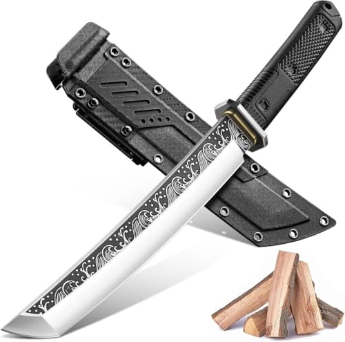 Purple Dragon Tanto Knife with Sheath - Japanese Survival Fixed Blade Knife
