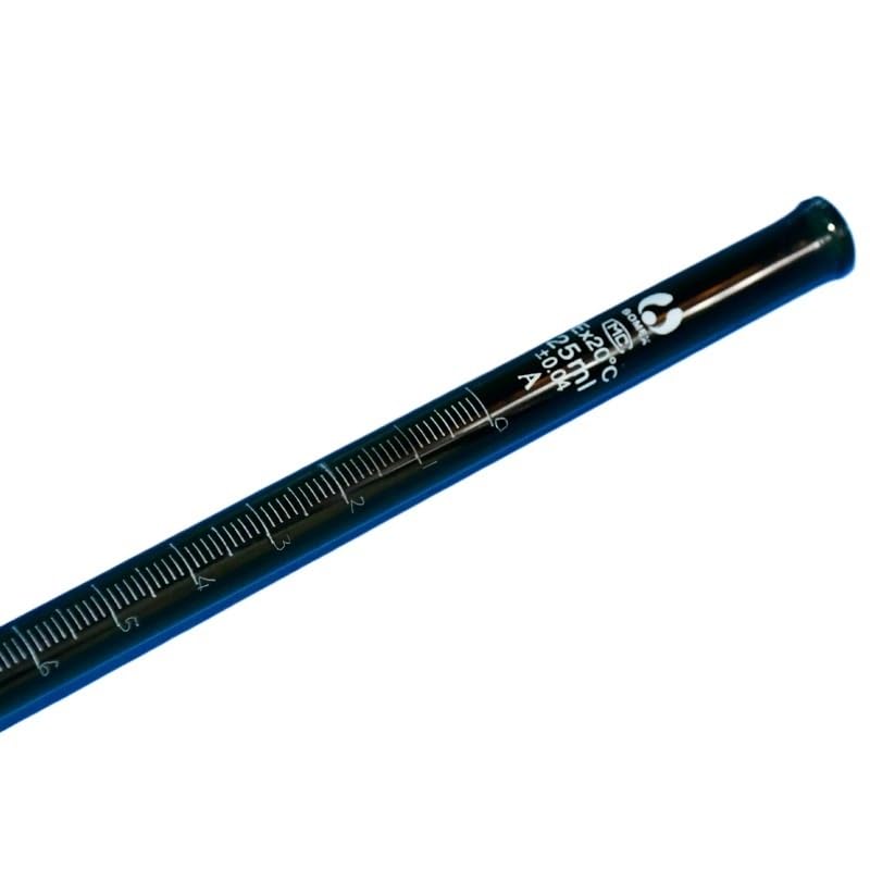 Buretas de vidrio, Bureta de vidrio ámbar clase A con llave paso PTFE 10 a 50 ml for valoración laboratorio(25ml)