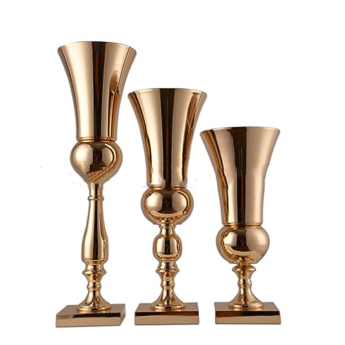 Vase pour les fleurs en métal or 62 cm décorations salons