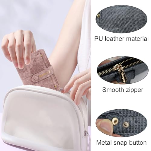 Women's Wallets, PU Leather Slim Bifold Wallets for Women Compact Card Holder Wallet with Snap Small Zipper Wallet Coin Purse for Storing Cash Card (Black)4