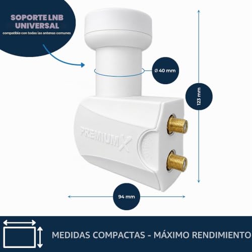 Miniatura 5 de Premium X Twin Lnb Para 2 Usuario Convertidor De Señal De Tv Con Protección Meteorológica Lnb Satelital Digital En Blanco Dvb-S2 8k Uhd 4k Full Hd