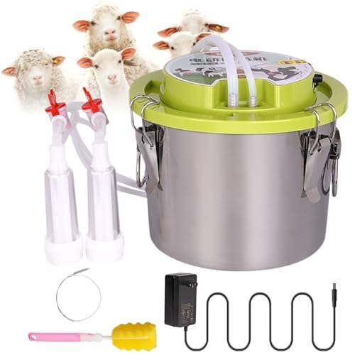 Ordeñadora, succión directa, capacidad de 8L/12L, succión ajustable, función de parada automática, ordeñadora eléctrica portátil para cabras y vacas, ideal para granjas pequeñas