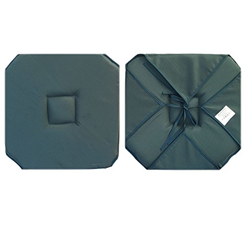 Coussin de chaise avec 4 rabats uni pétrole 40 cm x 40 cm