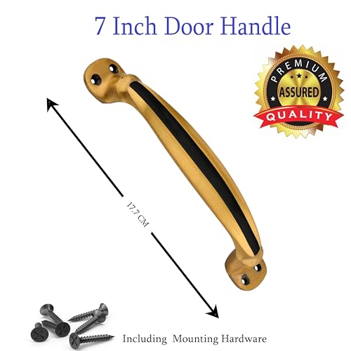 Image of Door Handle Cool Door Handles for Main Door Aluminum (7 Inch), Antique- Finish Door Handles for Home and Office for Wooden & Glass Door Handle, Pull Door Handle (Pack of 3 Pair, One Line)