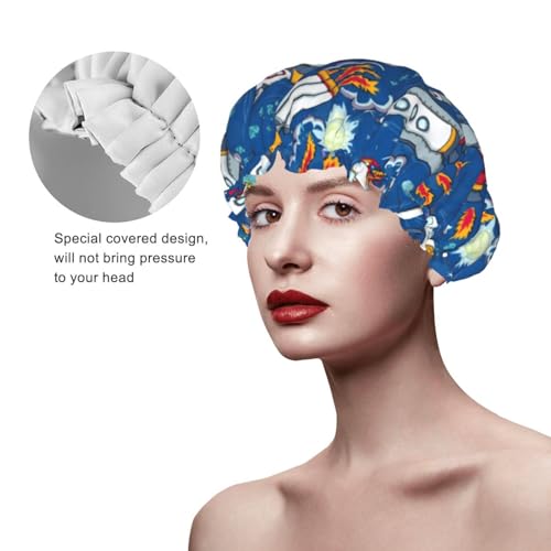 Bonnet de douche réutilisable pour préserver le brushing motif planètes - 5