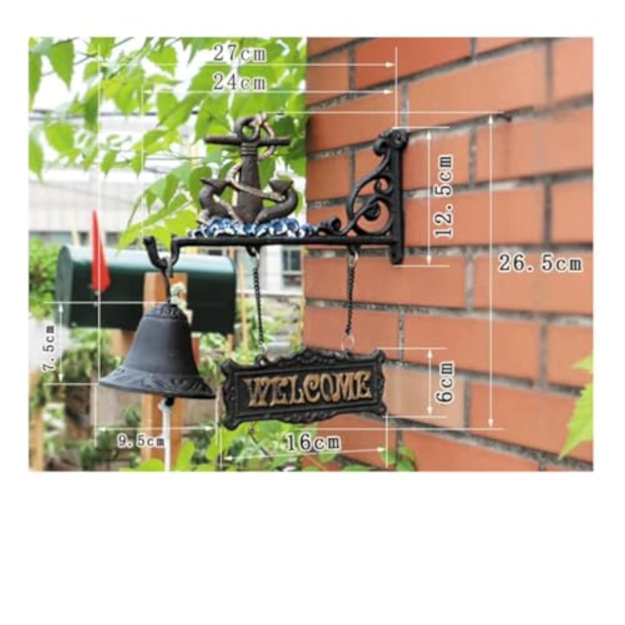 Decorative Cast Iron Chicken Bell Wall Mounted Chime