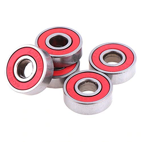 10Pcs Red 608RS Ball Bearings Skateboard Bearing C3 High Speed for Electric Motor