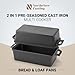 Northriver Casting 9×5 Inch Cast Iron Loaf Pan with Lid | Bread Baking Pan | Even Heat Distribution for Homemade Bread, Cake, and Meatloaf | 2 Piece Set