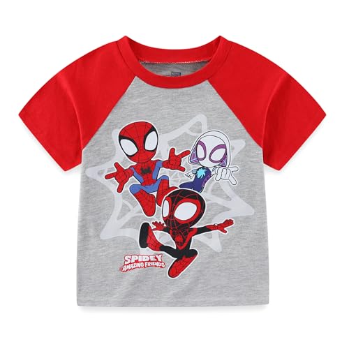 Image of Marvel Spidey and His Amazing Friends Boys Short Sleeve T-Shirt and French Terry Shorts Set for Toddlers