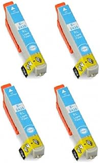 4x Compatible T2435 LIGHT CYAN, EPSON 24XL High Capacity XL Ink Cartridges for Epson Expression Premium XP-750, XP-850. Replace the (ELEPHANT) 24 SERIES. 12ml each