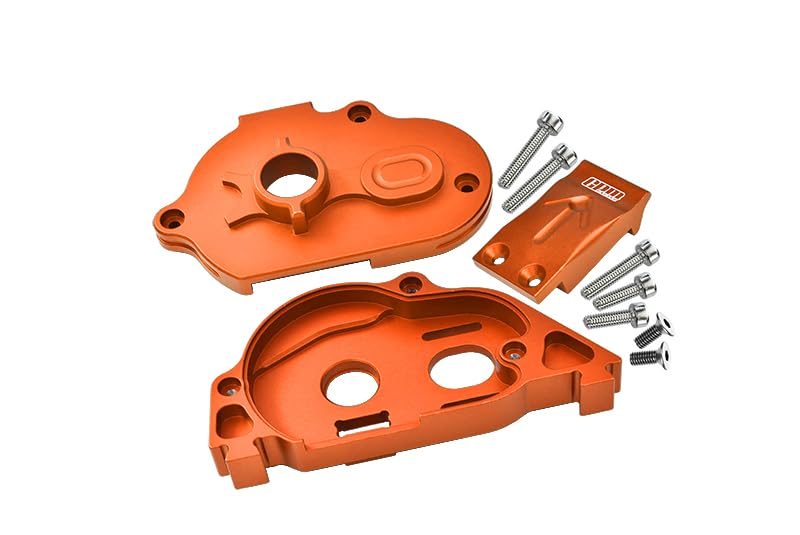 GPM for Arrma 1:10 KRATON 4S BLX/SENTON 3S BLX Upgrade Parts Aluminum Rear Gear Protection Motor Mount - 10Pc Set Orange