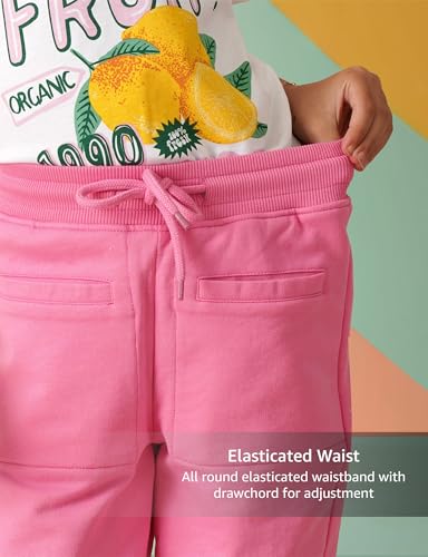 Image of Amazon Brand - Symbol Kids Girls Cotton Blend Straight Fit Track Pant
