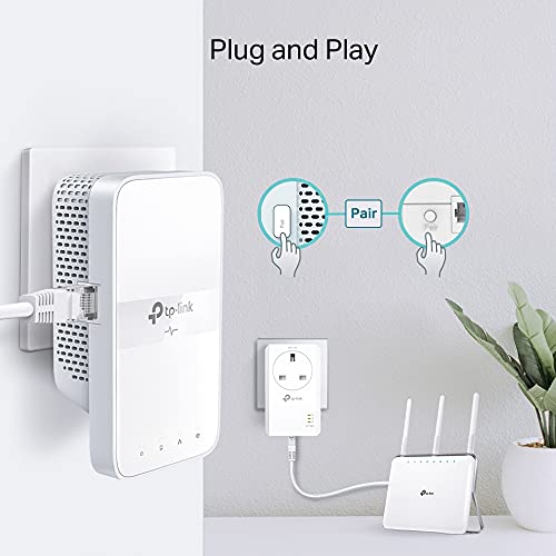 TP-Link-AV1000-Gigabit-Passthrough-Powerline-ac-Wi-Fi-Kit-Dual-Band-Speed-Up-to-1200-Mbps-Wi-Fi-Extender-Booster-Wi-Fi-Auto-Sync-No-Configuration-Required-TL-WPA7617