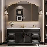 Juego de muebles de baño con fregadero incluido, solución moderna de almacenamiento de baño de 160 cm