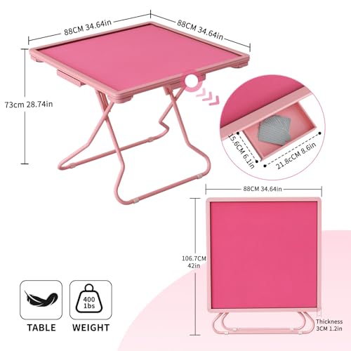 Mesa Rosa para Domino y Mahjong Plegable 35x35x28 cm miniatura 2
